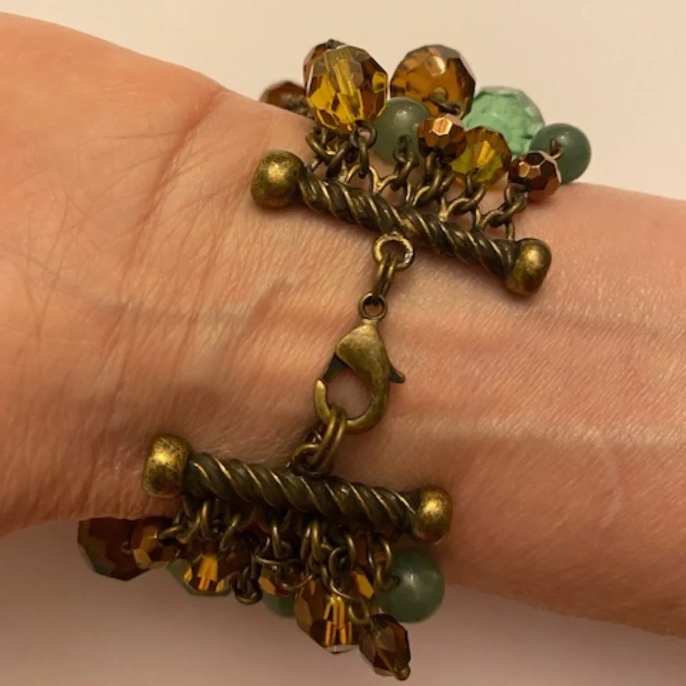 VINTAGE Faceted 8-Stranded Chain Bead Bracelet Y2K